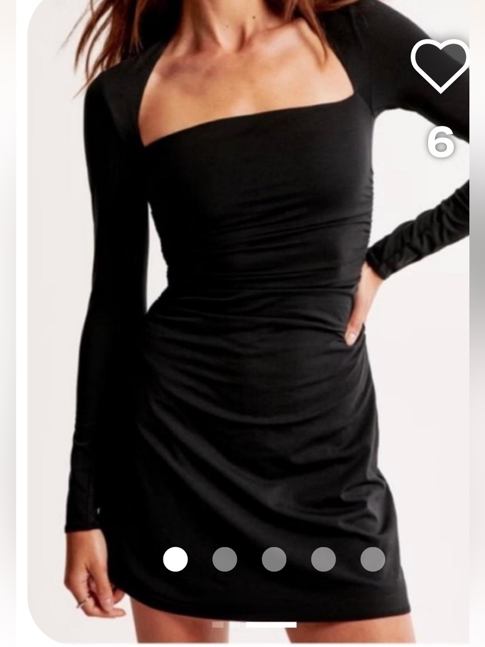 Abercrombie & Fitch Black Long-Sleeve Square Neck Bodycon Dress